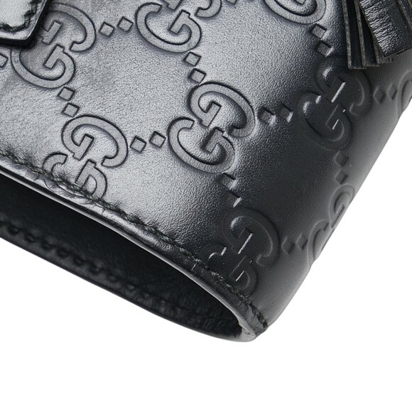 GUCCI Authentic Black Leather Horsebit Shoulder Bag - Picture 9 of 15